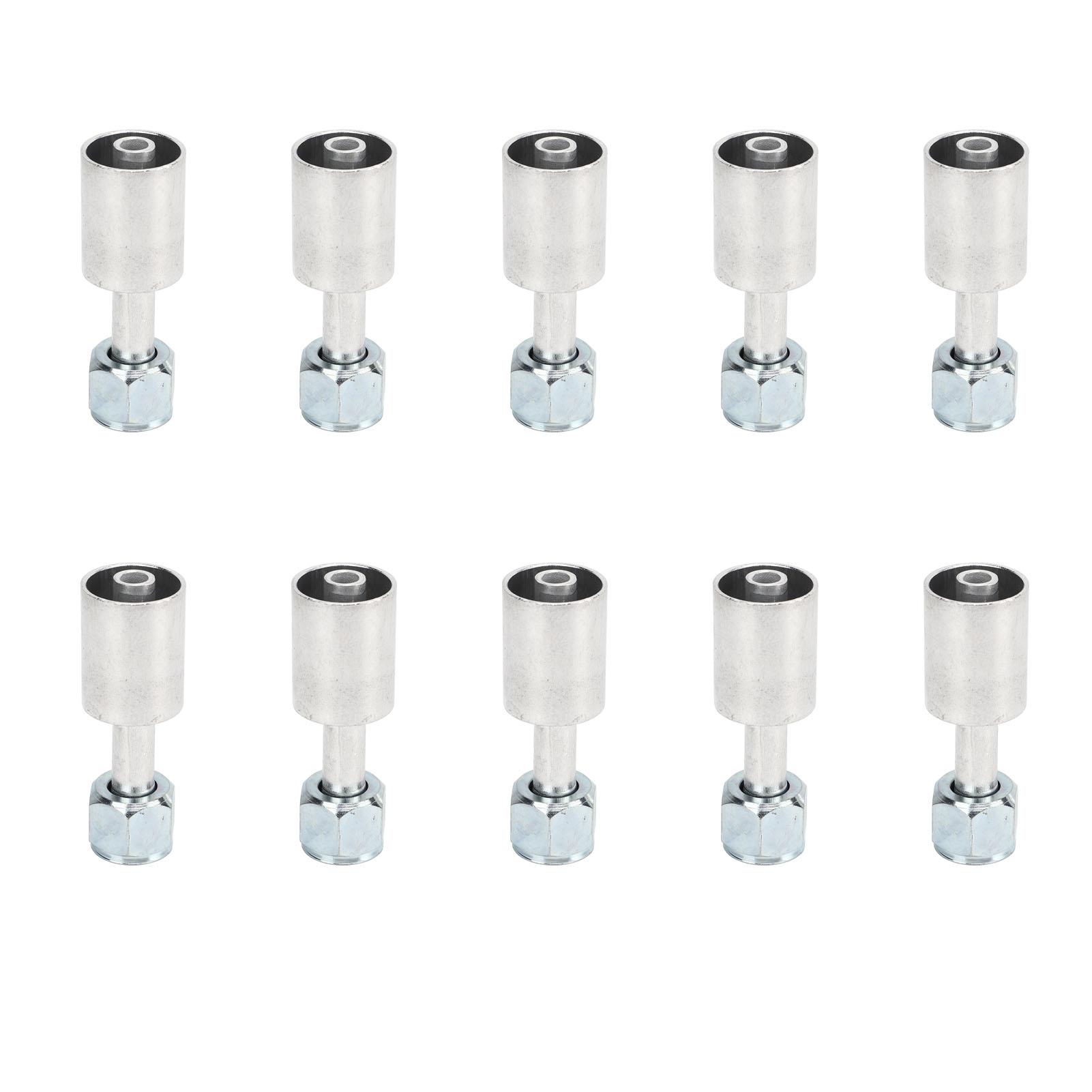 

10 Pcs 1 2in Straight Air Conditioning Beadlock Aluminium AC Splicer Hose Fitting for Car Truck Engineering Vehicles
