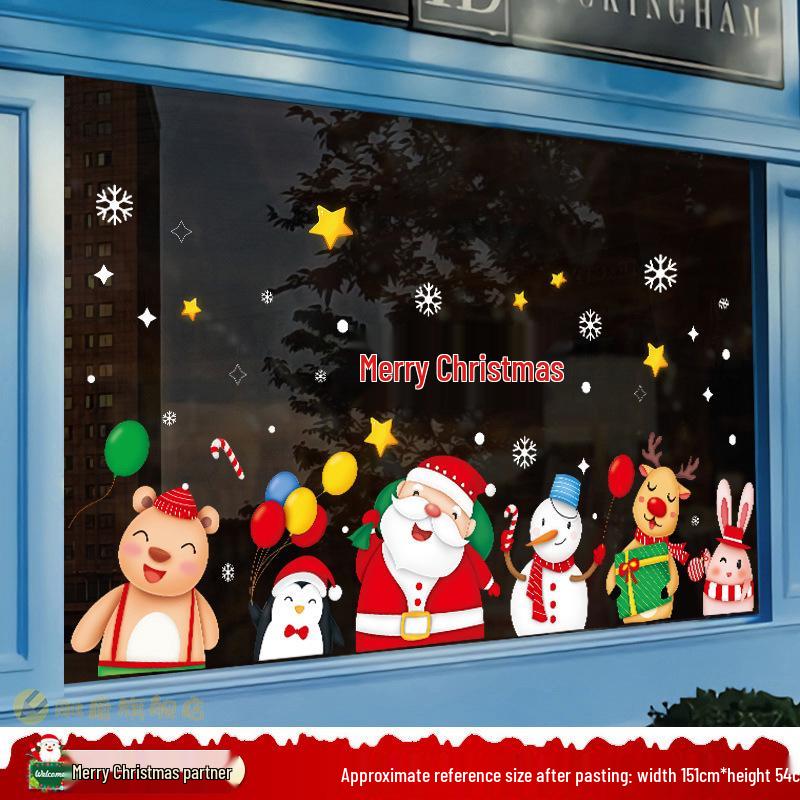 Santa Claus Christmas Window Clings - Tree, Door Stickers & Ornament Decor