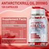 Antarctic Krill Oil Softgels - 2000 Mg with Omega-3s EPA, DHA, Astaxanthin and Phospholipids - for Brain, Heart, Joints, Skin and Immune Support