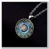 Vintage Amulet Pendant Necklaces Bronze Color Chain Blue Crystal for Childrends Toys Women Men Jewelry Gifts