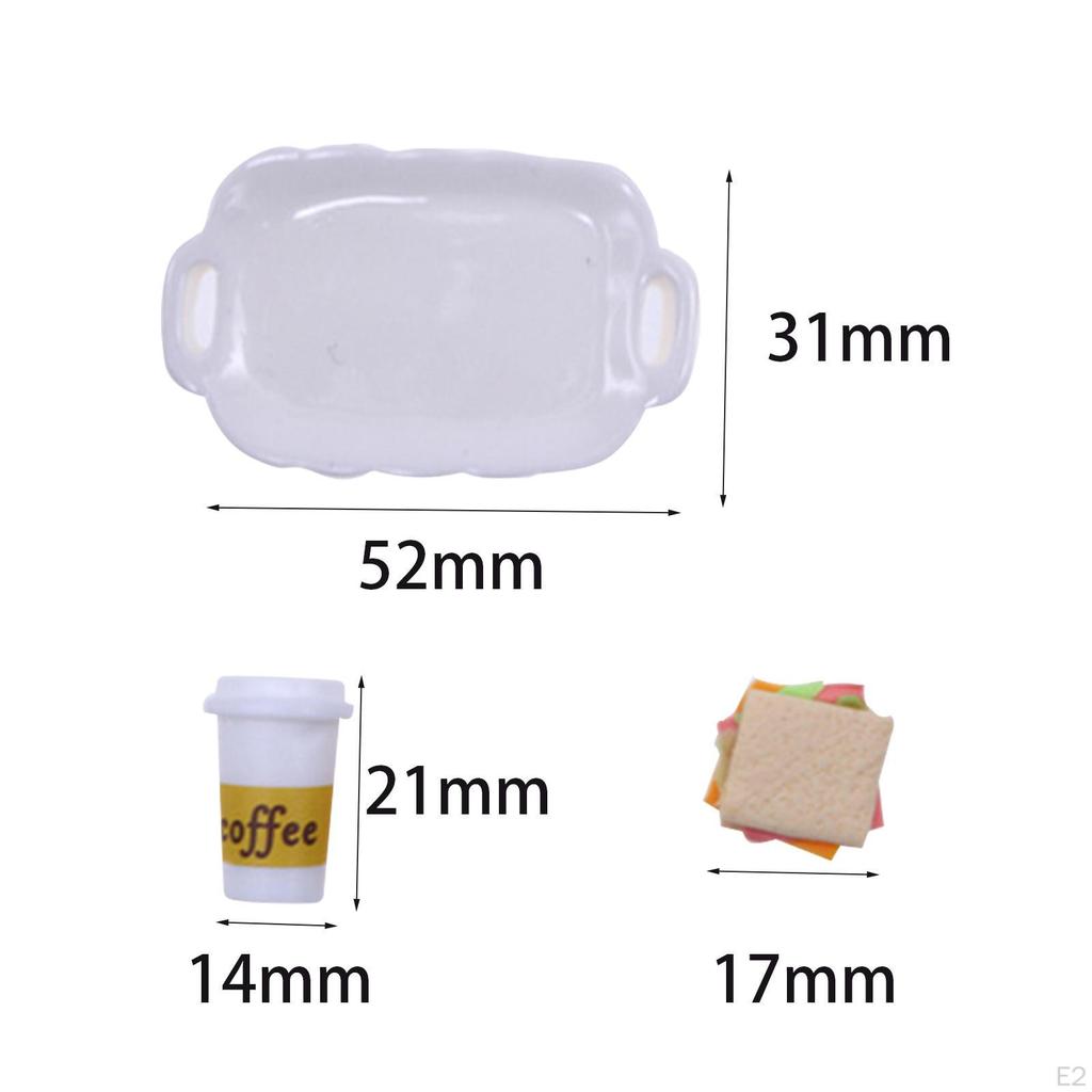 1/12 Dollhouse Breakfast Set Bread Egg DIY Scene Accessories Decoration