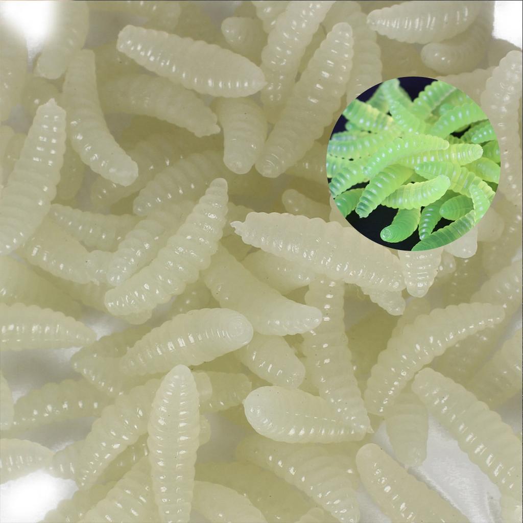 Toasis Artificial Fishing Waxworm Soft Plastic Grub Silicone Larva Wiggler Assorted Colors