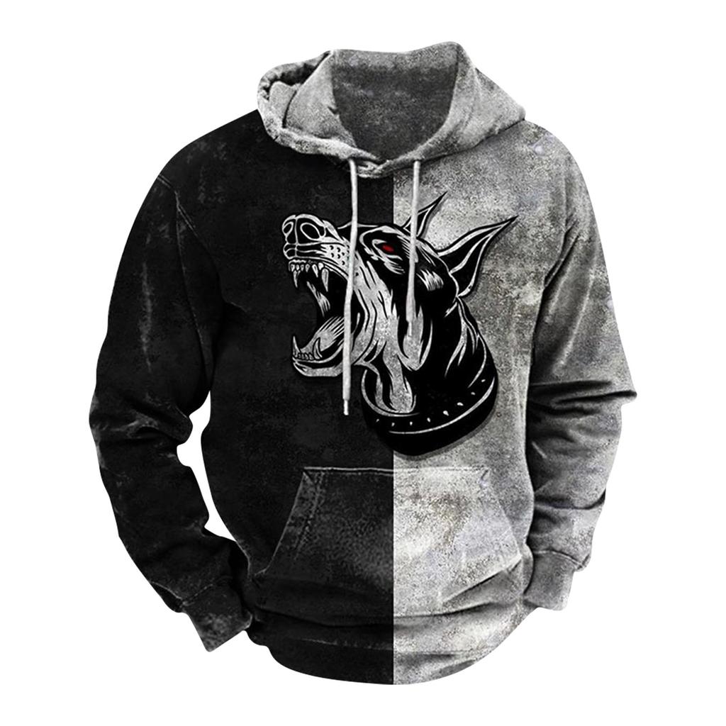 Fashion Print Loose Men's And Women's Long Sleeve Hooded Sweater