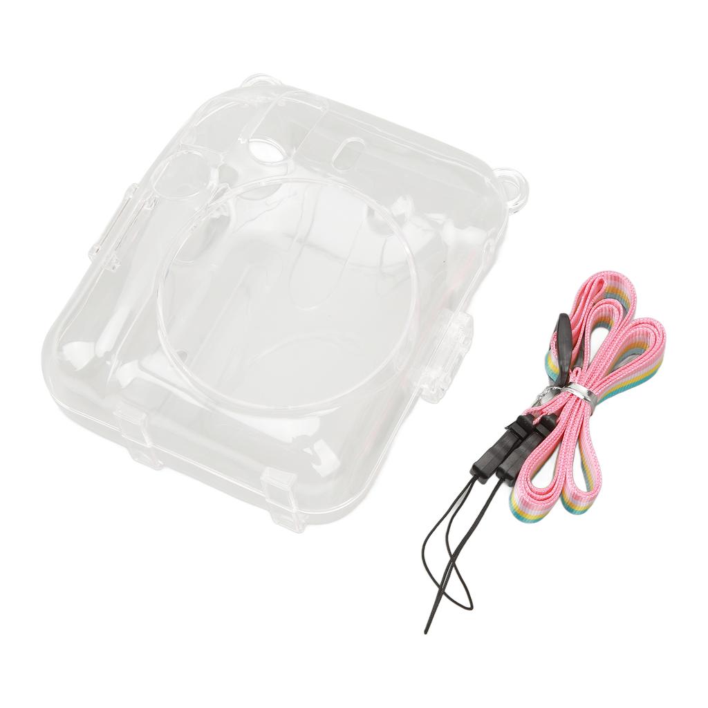 Instant Camera Shell Case PC Transparency With Adjustable Shoulder Straps Protective Instant Camera Case for Mini12