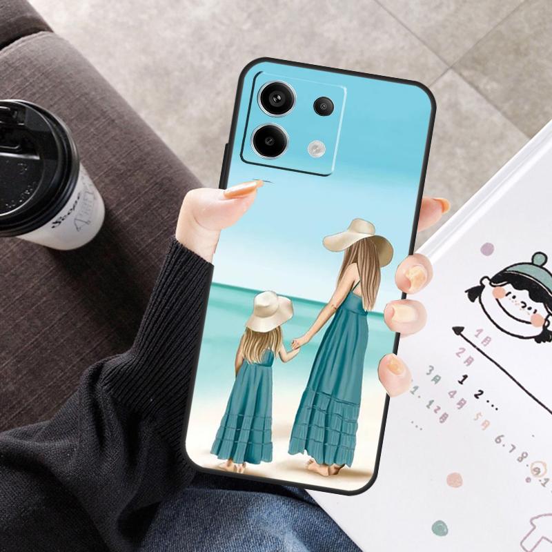 Mom and Daughter Cover For Xiaomi Redmi Note 14 13 10 11 12 15 Pro Plus Case For Redmi 15C 13C 12C 10C 14C 15