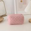 Pen Case Solid Color Large Capacity Zipper Closure Pencil Bag Soft Plush Children Stationery Organizer