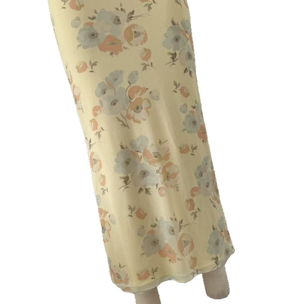 Summer Flower Printed Women's Sexy Low-cut Dress Sleeveless Backless Slim Sling Dresses 2025 Beach Vacation Lady Vestidos