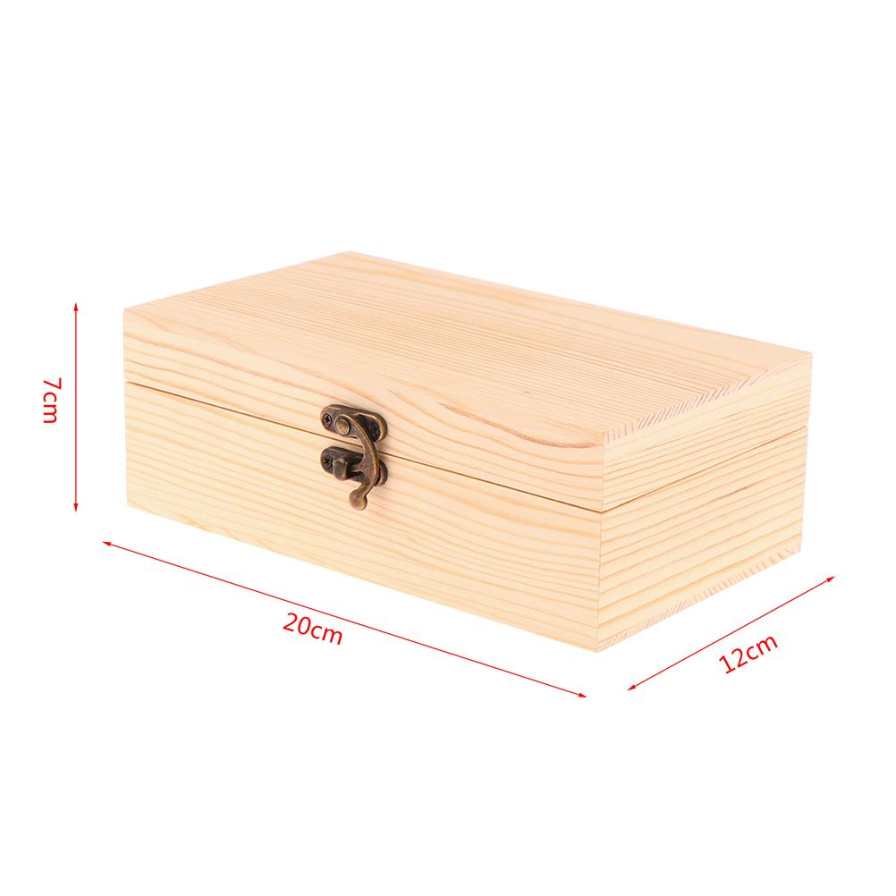 Rectangular Wooden Storage Box Organizer Wooden Storage Case Simple Storage Container Dust-Proof With Lock Jewelry Box Case
