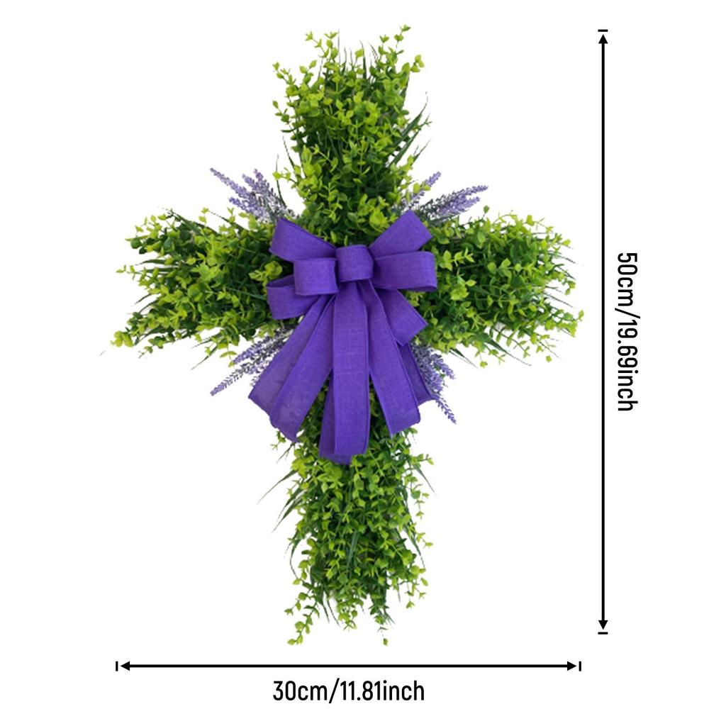 Easter Cross Wreath Pendant Window Garland Easter Teardrop Swag for Front Door Living Room