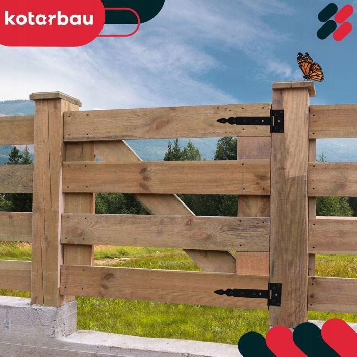 Charnières de porte - KOTARBAU - 250 mm - Acier galvanisé - Revêtement en poudre - 2pcs