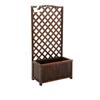 Carbonized Anti-Corrosion Wood Planter Box with Climbing Frame for Outdoor Balcony or Courtyard