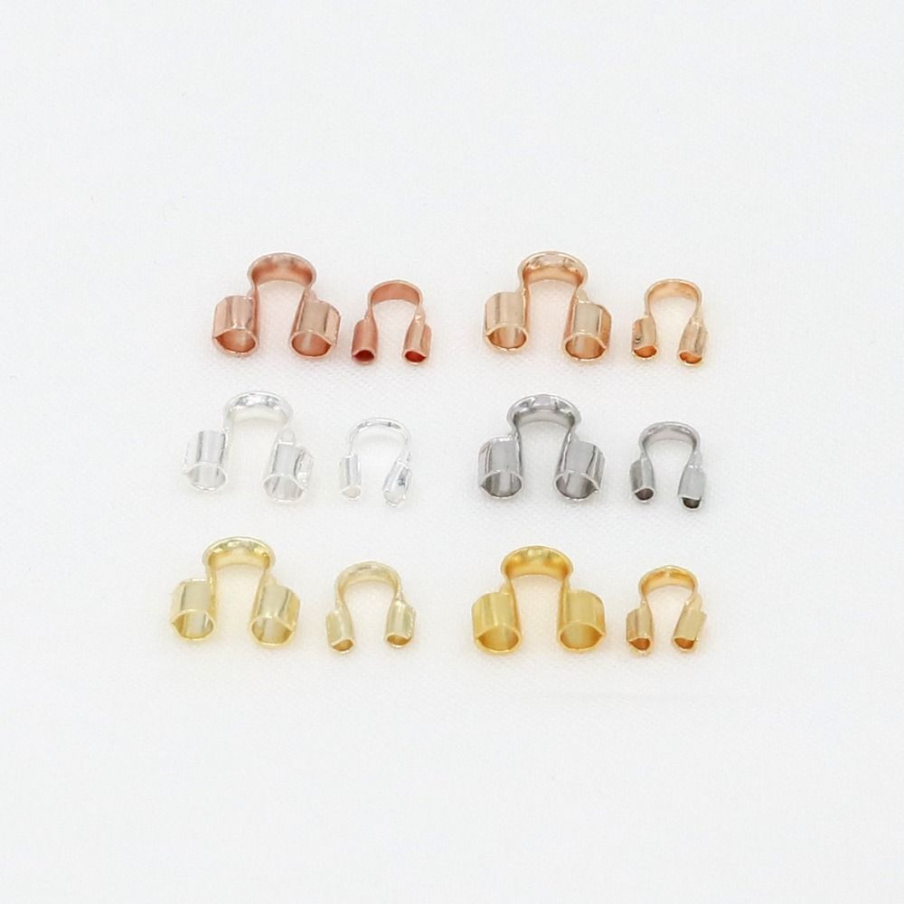 100Pcs Copper Wire Protectors Loops U Shape Connector for Jewelry Thread Protector  Bracelet Making