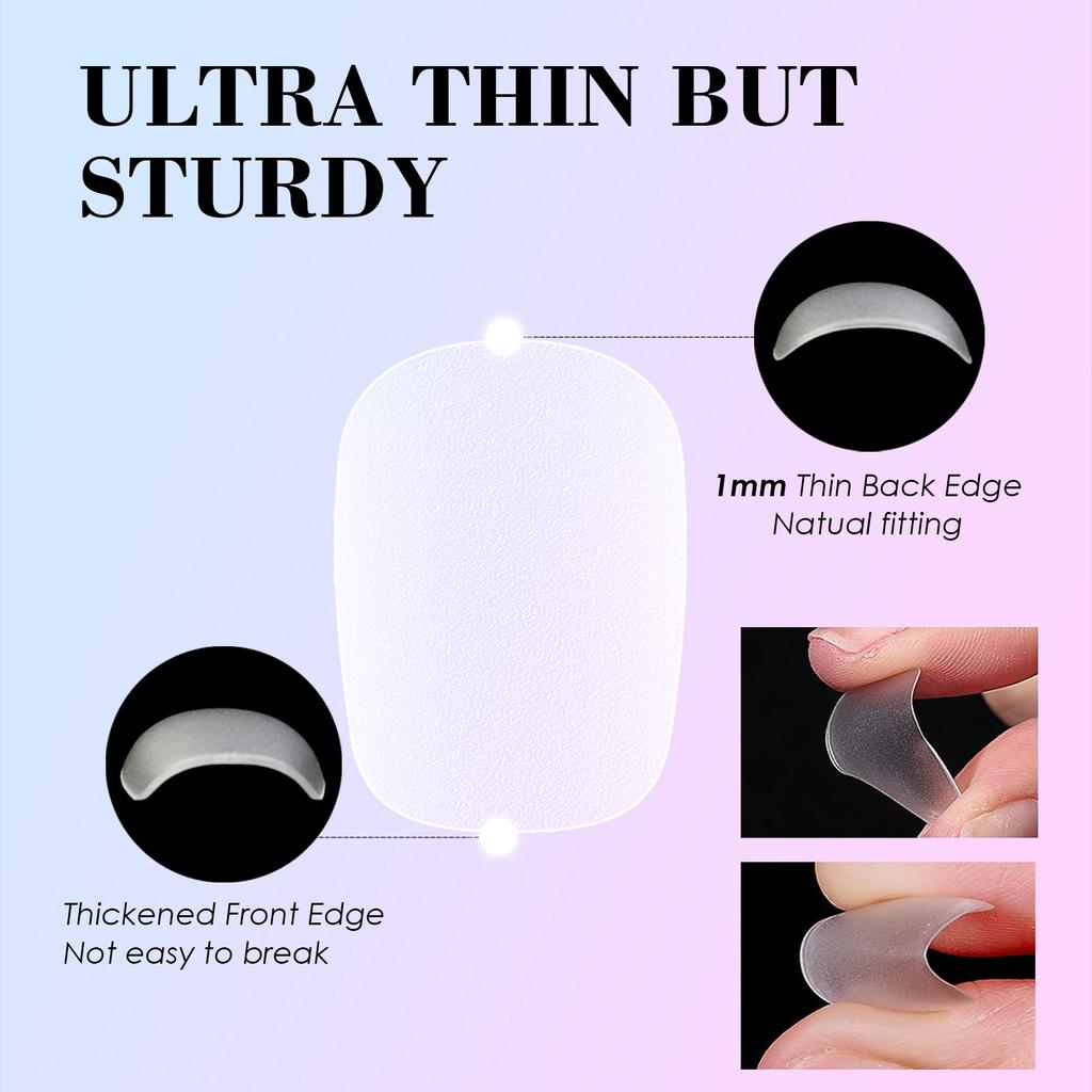 New 300pcs Matte Fake Nails NO Polishing Press On False Nails Medium Short Design High Matt Soft Gel Nail Tips for Extension