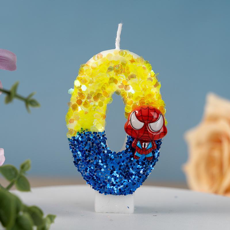 Anime Digital Number Birthday Cake Candles Party Decorations