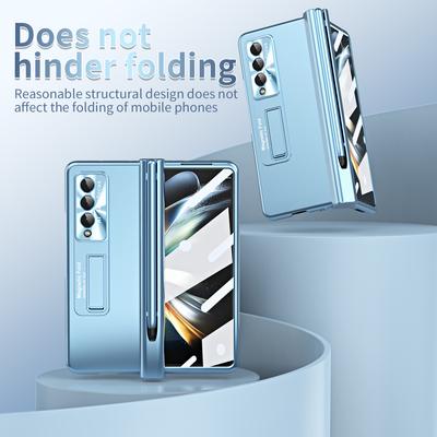 Stand Holder Screen Protector Film Case for Samsung Galaxy Z Fold 4 5G Fold4 Fold3 Fold 3 S Pen Slot Full Protection Cover