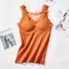 Women's Plus Size Thermal Lace Vest with Chest Pad & Suspenders - Autumn/Winter