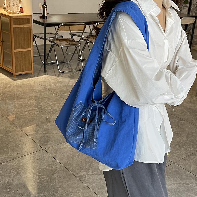 Bag Lazy Wind Tote Bag Literary Niche Underarm Bag New Plaid Bag Fashion Shoulder Bag