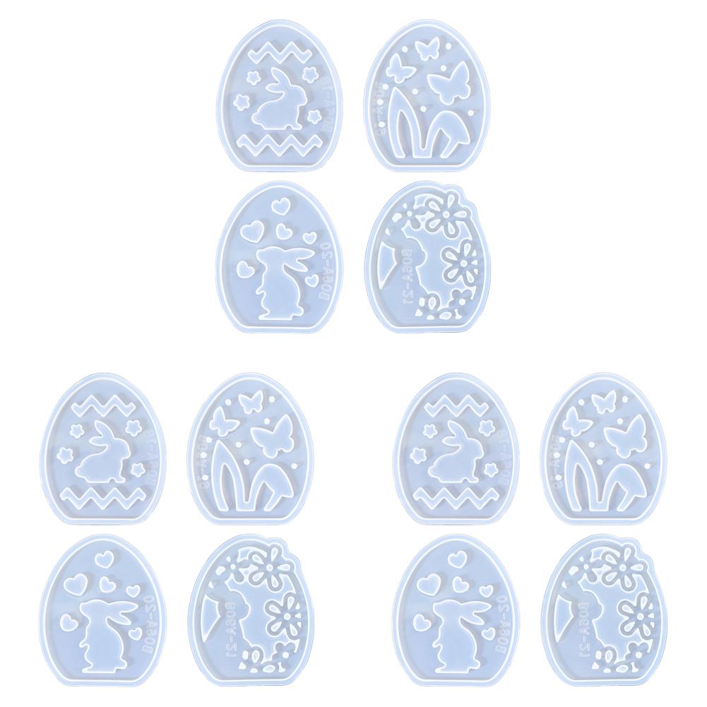 12/8/4Pcs DIY Easter Egg Bunny Lamp Silicone Mold Rabbit Hollow Silhouette Mold Candle Holder Decoration for Resin Casting