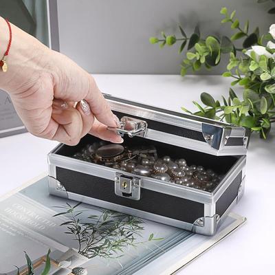 Maleta de Aluminio Resistente a Golpes Diseño Bloqueable Maletín Metálico Almacenamiento de Joyería