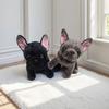 Realistic Black Bulldog Plush Toy - Small Soothing Companion Doll for Children