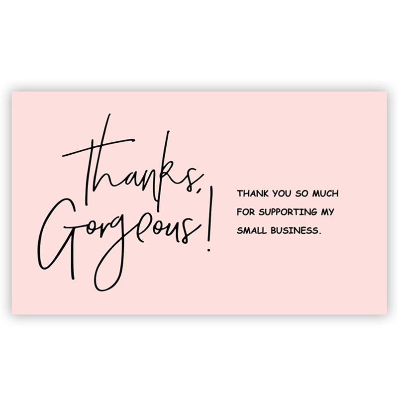 Pink 'Thank You' Cards - 50 Sheets/Pack for Gift Boxes, Decorations, and Postcards