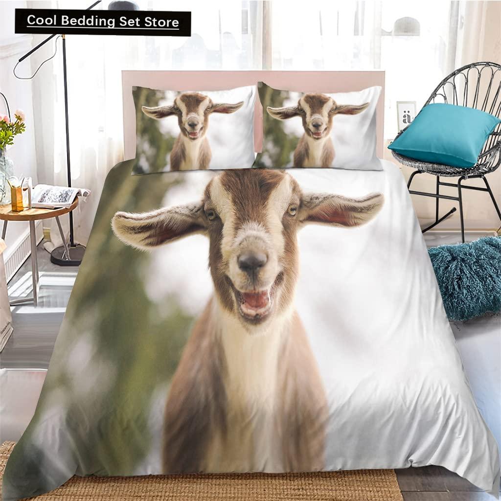 Funny Sheep King Queen Bedding Set Kids Farm Animal Duvet Cover White Little Lamb Comforter Cover 2/3pcs Polyester Quilt Cover