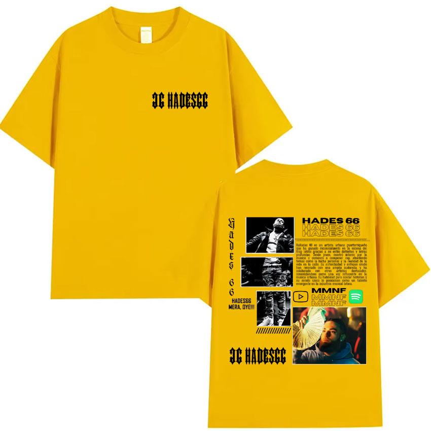 Hades66 Hip Hop Rapper TShirts Y2K Fun T Shirts 2025 Cotton Popular Tee Shirt Mens Short Sleeve Print Casual Clothes Streetwear