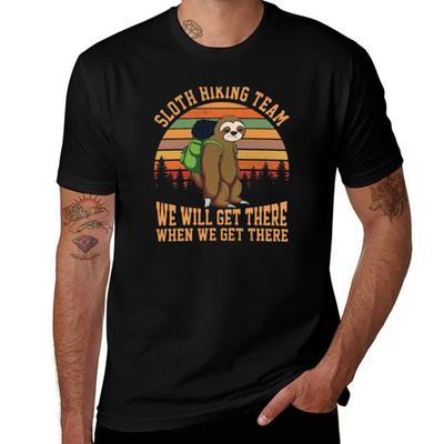 ?????(229) - Sloth Hiking Team We Will Get There When We Get There, Funny Hiking Shirt with Sloth Vintage T-Shirt