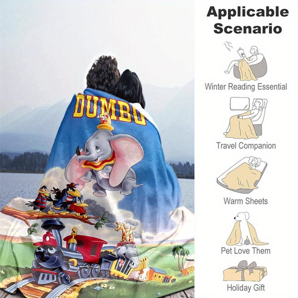 1pc, Disney Cute Dumbo Themed Blanket Seasonal Home Decorative Throw Blanket, Living Room, Travel, Camping, Car Blankets