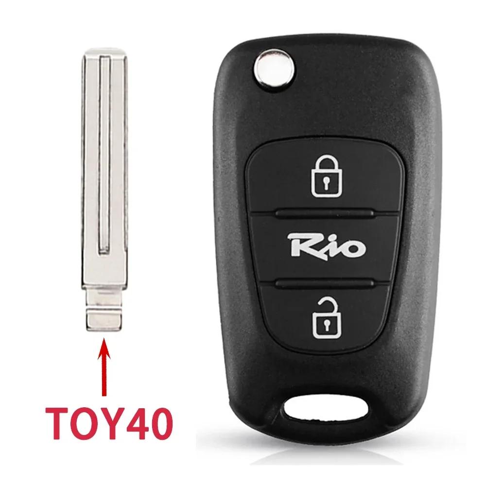 For Kia K5 Verna Picanto Sportage For Hyundai I20 I30 Ix35 I35 Solaris Rio Elantra Accent 3Button Remote Flip Car Key Shell Case