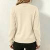 Women's Color Zip-Up Knit Cardigan with Collar and Two Pockets