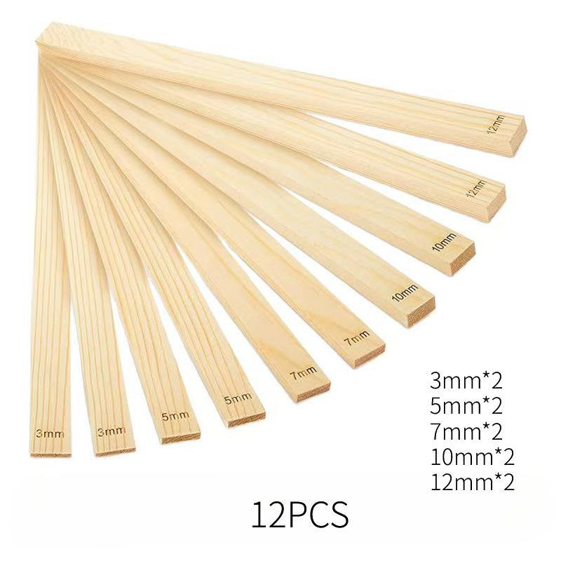 

10Pcs 3/5/7/10/12MM Ceramic Clay Wood Guide Rail Pine Strip Ruler for Rolling Cutting Board Guide Ceramic Tool