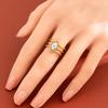 Devil's Eye Stainless Steel Open Ring with Titanium-Oil Drip and Vacuum Electroplated Eye Design
