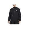 Solid Color Hooded Casual Half-Zip Long Sleeve Multi-Pocket Jacket Men Jackets Black HF4573-010