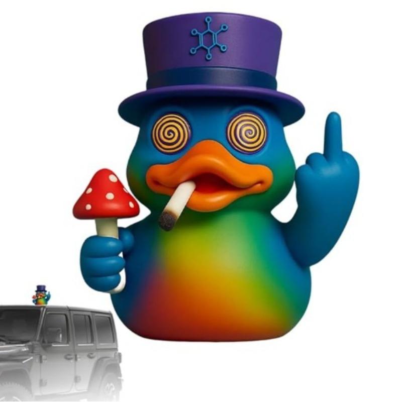 Middle Finger Psychedelic Duck Creative Statue Decoration Home Study Office Desk Decoration