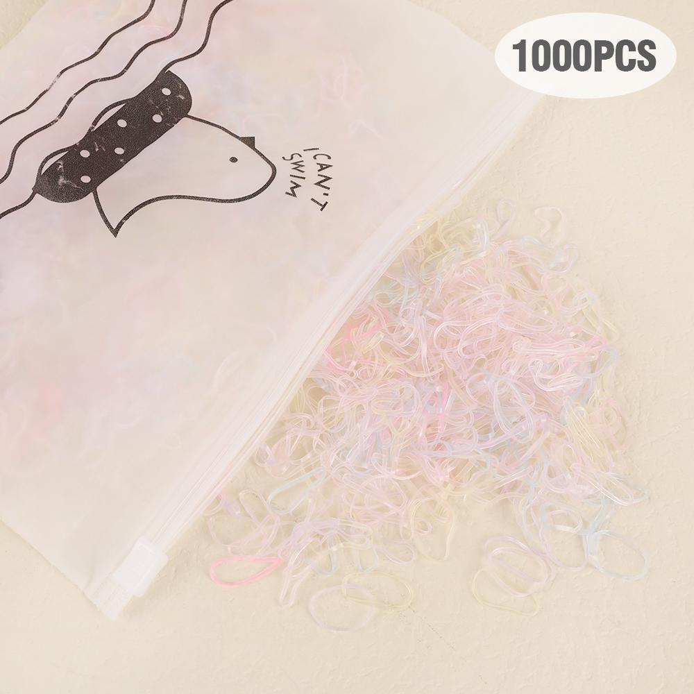 1000Pcs Colorful Disposable Hair Bands Scrunchie for Kids Girls Elastic Rubber Band Ponytail Holder Hair Accessories Hair Ties