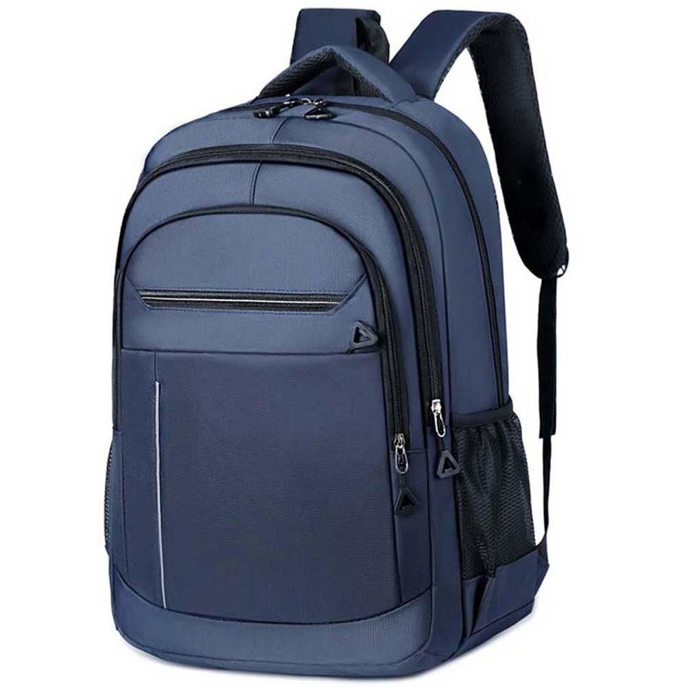 Lightweight Men s Business Backpack Scratch Prevention Minimalist Oxford Cloth Laptop Bag Polyester Solid Color синий