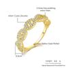 Hip Hop Link Ring for Women Gold Color Micro-inlaid Zircon Stacking Rings Female Jewelry Fashion Punk Accessories Wholesale R720
