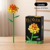 Dream Flower Box: Preserved Building Block Bouquet Set - Sunflower & Carnation. Ideal Toy for Children's Assembly.