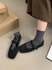 High-End Women's Furry Flat Mary Jane Shoes - 2024 Autumn/Winter French Retro Style
