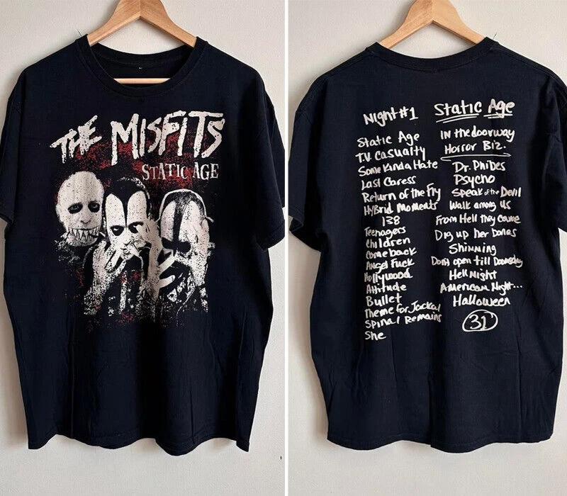 Футболка Misfits Static Age 90-х годов, переиздание, двухсторонняя, классического стиля 4XL