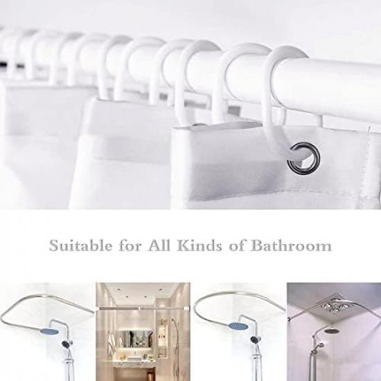 Boziqr Fabric Purple Shower Curtain, Get Naked Shower Curtains for Bathroom, Funny Cute Art Fonts Words Bath Curtains Women Girls Bathroom Decor, No