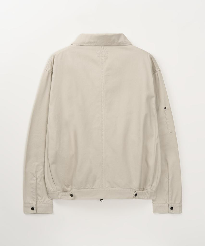 Toffee Vintage Cotton Work Jacket (Sand Grey)