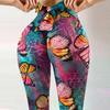 Floral Leopard Print Yoga Pants: Hip-Lifting Sports Fashion Base Layer for Women