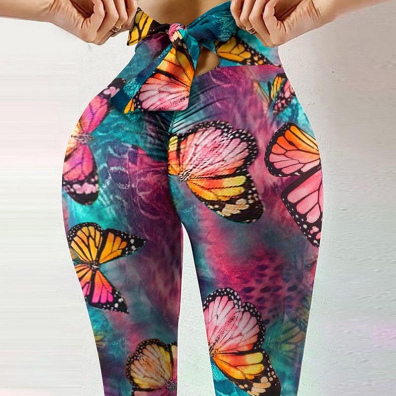 Floral Leopard Print Yoga Pants: Hip-Lifting Sports Fashion Base Layer for Women