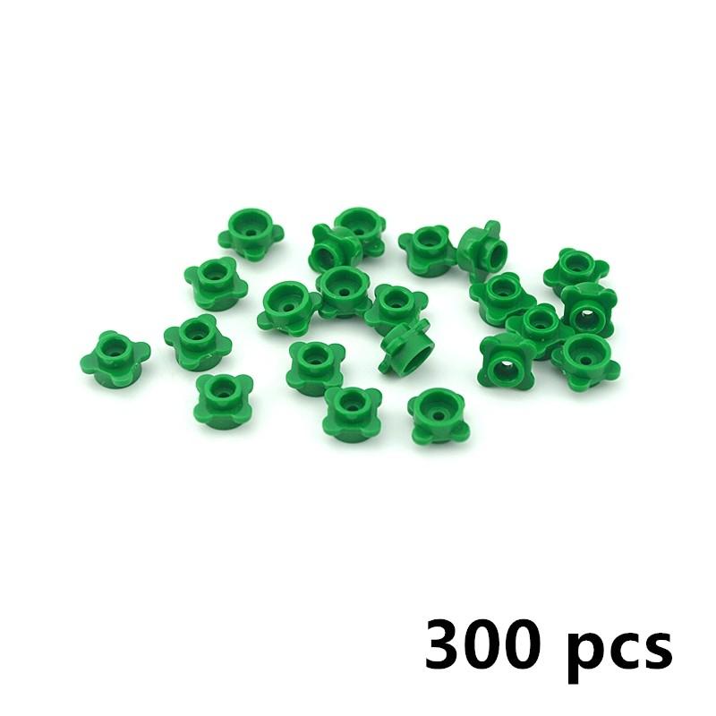 

300pcs 4 Petal Flowers Building Blocks DIY Bricks Plant Floret Grass Educational Assemblage Construction Toy Compatible 33291 For Children зелёный