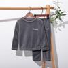Pigiama a pullover in flanella e pile per bambini, caldo in velluto corallo per ragazzi e ragazze, abbigliamento da casa per autunno e inverno per bambini più grandi