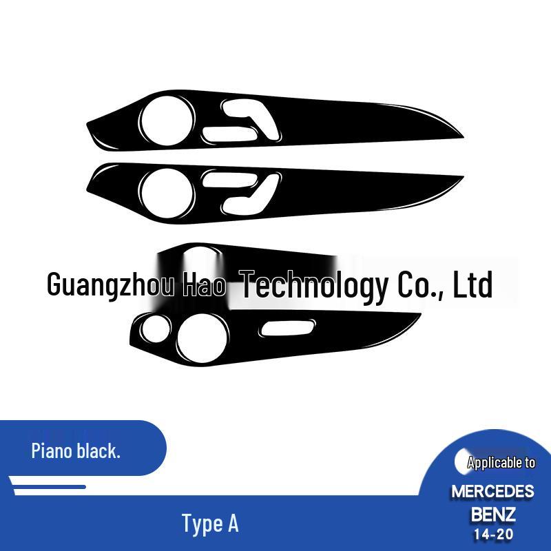 Piano Black Door Trim Sticker for 2014-2020 Mercedes C-Class W205 Interior