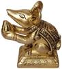 Pure Brass Statue Ganesha Vahana Moshak Collectible Idol, Mouse With Modak