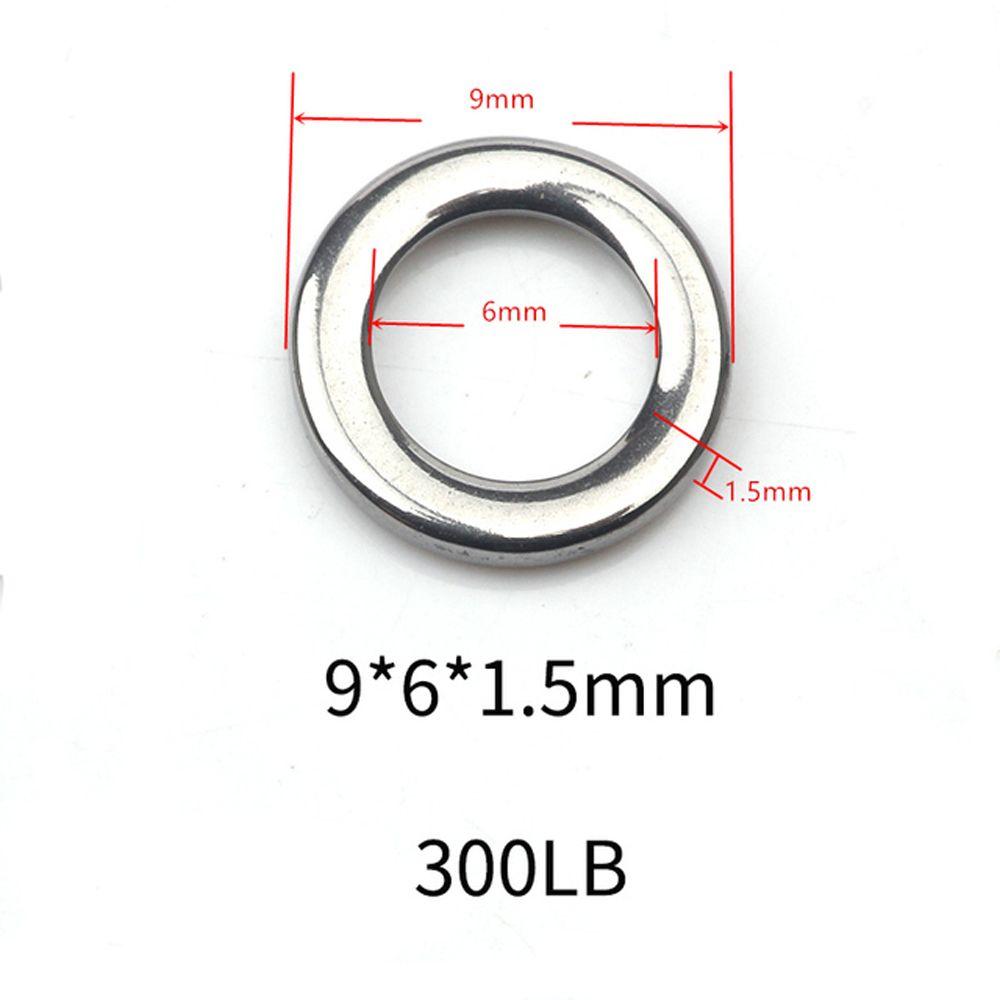 Fishing Tackle 304 Stainless Steel Lead Jigging Snap Split Rings Tackle Connector Fishing Rings